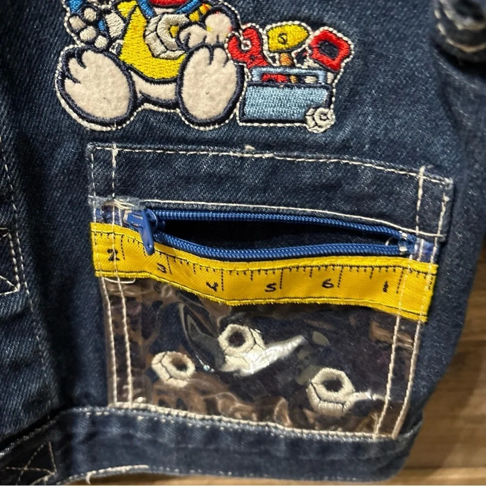 VINTAGE PRE OWNED PEANUTS BABY SNOOPY CONSTRUCTION DENIM JACKET 18 MONTHS